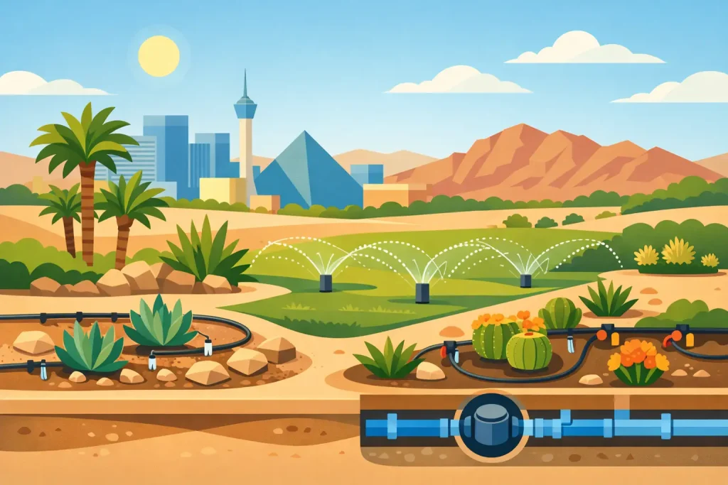 Desert Irrigation Design for Las Vegas Landscapes - Green Planet Landscaping & Pools, Inc. Desert Irrigation Design for Las Vegas Landscapes